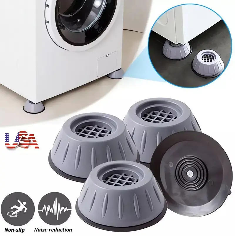 4/8PCS Anti-Vibration Pads for Washing Machine & Dryer, Suction-Cup Shock Absorber Stabilizer, Universal Anti-Slip Leveling Rubber Pads (Home Supplies)
