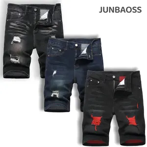 JUNBAOSS Men's (1,3)Slim Fit Stretch Denim Shorts Ripped Skinny Jean Shorts for Men, Distressed Fashion Straight Comfort Flex Waist Short Denim Jean, Menswear Classic Street Style Cotton Fabric Jean Natural Hipster Personalized Stylish Jeans with Pockets