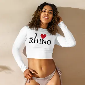I Love Rhino Recycled long-sleeve crop top
