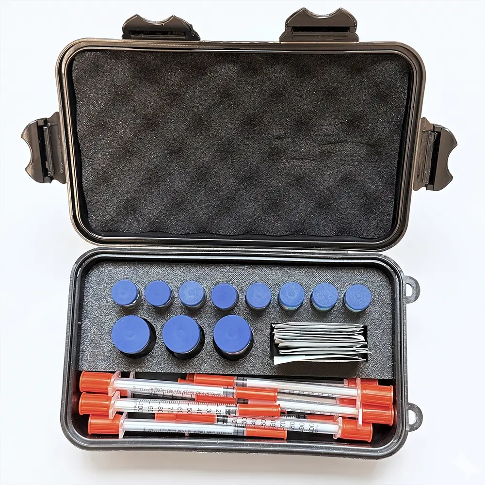 Peptide Storage Case – Boxes 3ml 10ml  Vial High Quality Insulin Case with Secure Slots for Peptide Bottles & Alcohol Wipe Holder  – Ideal for Travel, Office, School Supplies, Desk Accessories – Multiple Configurations