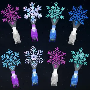 36Pcs Snowflake Winter LED Finger Lights Snow Party Favors Snowflake Princess Glow in the Dark Light Up Finger Lights Christmas Winter Toys Bulk for Kids Snow Birthday Classroom Prizes Party Gifts