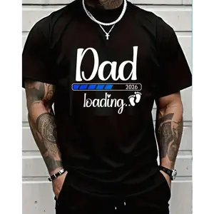 Dad 2026 Loading Soon To Be Dad 2026 T-Shirt Women's Men's Graphic Tee Crew Neck summer vacation Tops MJM
