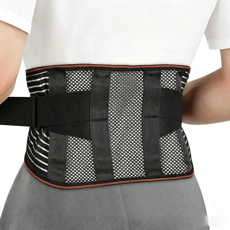 Breathable Mesh Back Belt with 4 Built-in Support Stays – Lightweight Daily Waist Wrap for Men and Women - XXL