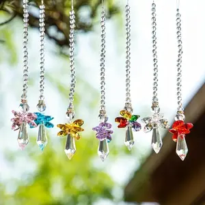 Artificial Crystal Sun Catcher Hanging Ornament, 1 Count Car Rearview Mirror Hanging Decoration, Hanging Decor for Home Garden Party, Car Accessories