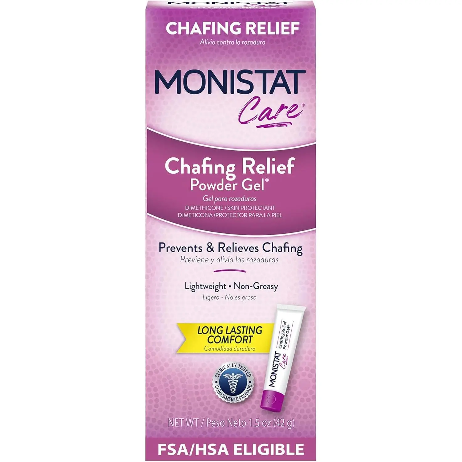 Chafing Relief Powder Gel, Long-Lasting Anti-Chafing Protection for Bikini Area, Thighs and Bra Lines, 1.5 Oz