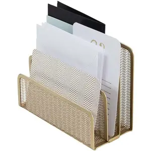 Mail Organizer for Desk - Mail Holder Countertop -  Metal Mesh Letter Sorter & Envelope Holder