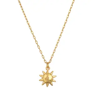 Satya Jewelry  Sun Necklace- 18KT Gold Plate over Brass- One Year Warranty