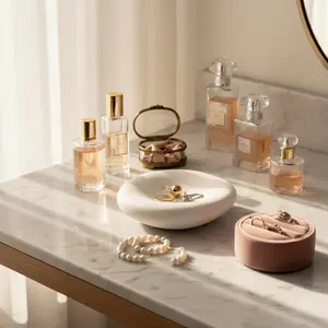 Handmade Concrete Jewelry Bowl by Zitiyade | Aesthetic Vanity Tray for Jewelry Storage | Minimalist Home Decor