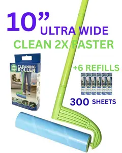 LEO 10 Inch Ultra Wide Lint Roller with 6 Refills – Pet Hair Remover for Couch, Carpet & Floor, 300 Sheets