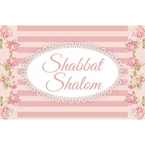 Shabbat Shalom Flowers Placemats Pinky lines