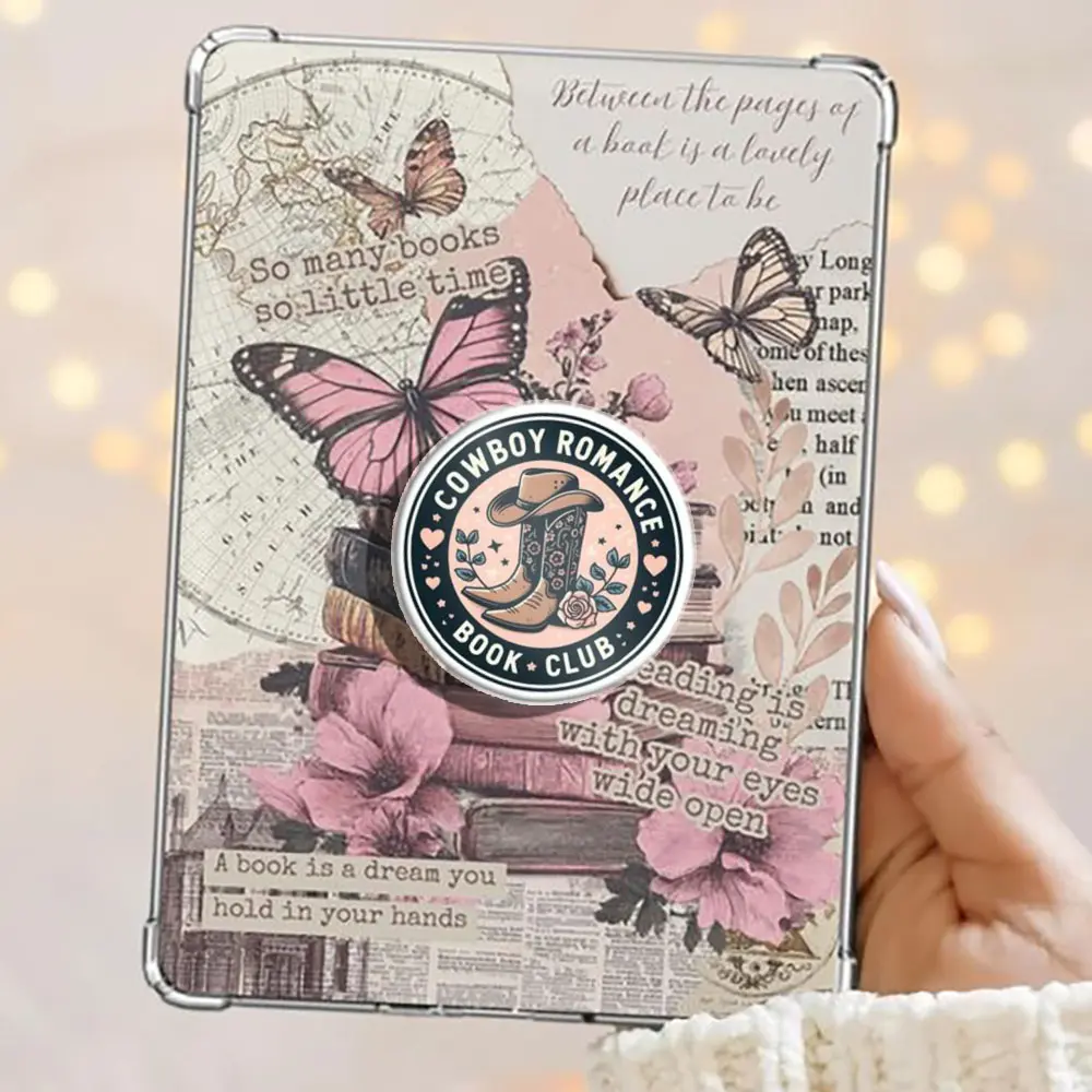 Cowboy Romance Book Club Magnetic Kindle Grip Book Lover Cute Bookish Kindle Accessories Phone Holder PopSocket Phone Grip Magnetic Pop Socket Phone Grip