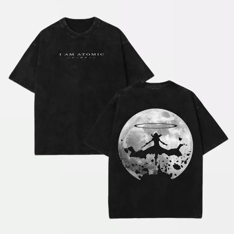 I AM ATOMIC - Inspired by The Eminence in Shadow Cid Kagenou, Anime Double Printed Vintage Washed Unisex Oversize Manga Heavyweight Cotton T-shirt, Gift for Anime Fans
