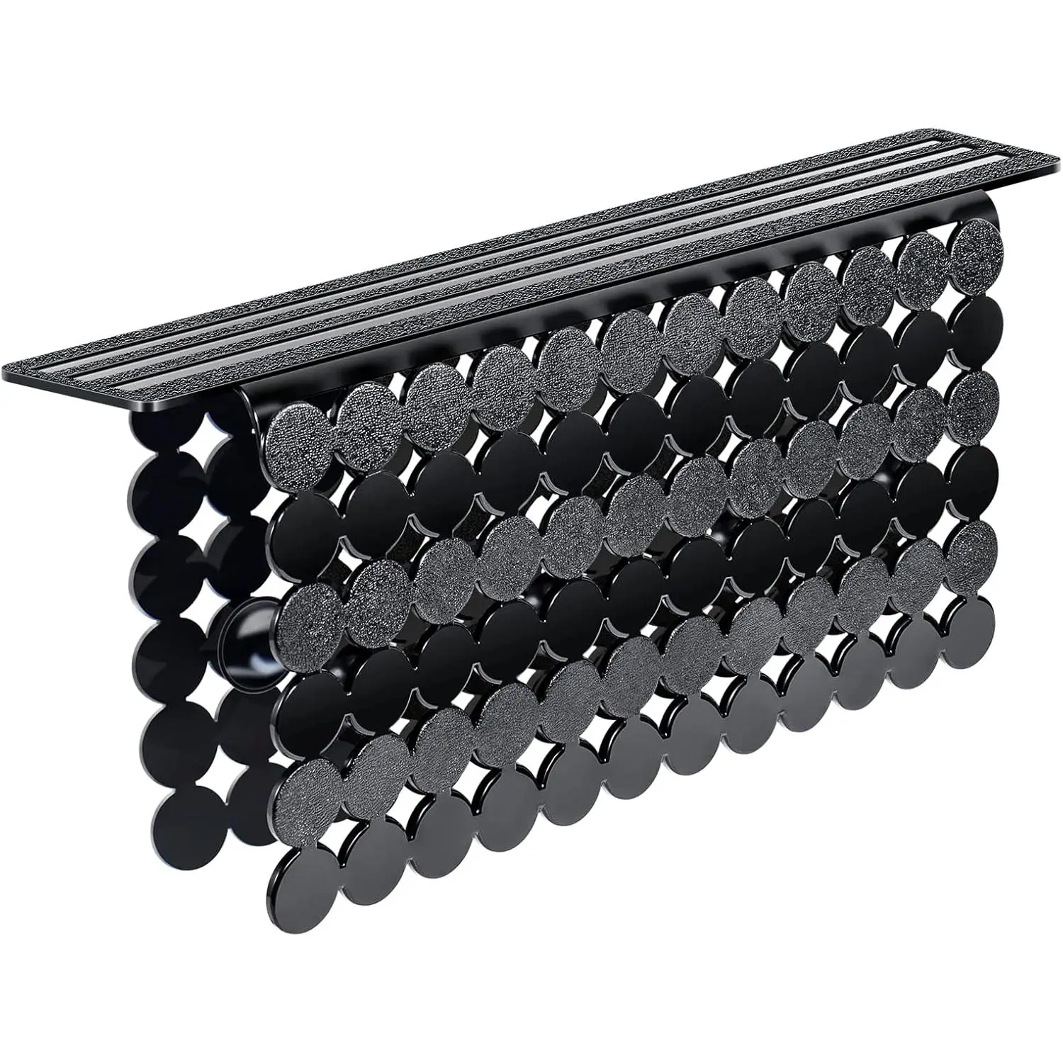 Plastic Sink Saddle, Sink Divider Mat with  Suction Cups, Kitchen Divided Sink Protector Mat for Glassware Dishes, Easy to Clean and No Smell, 9.5" x 12", Black