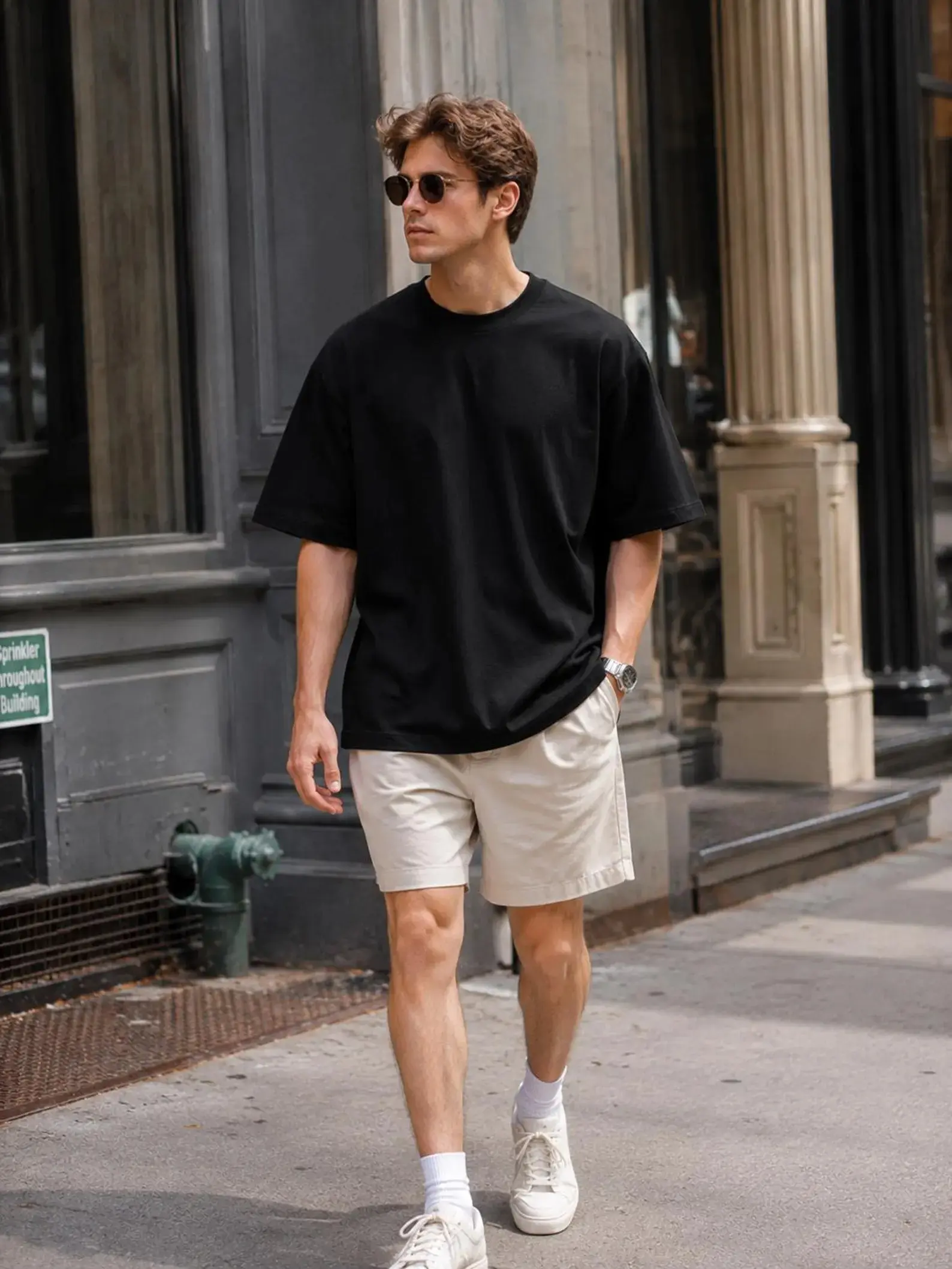 Oversized Black T Shirt Men _ Minimalist Casual Tee _ Unisex Streetwear Shirt _ Loose Fit Short Sleeve Top
