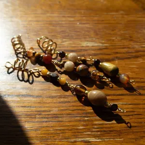 Crystal Wire Hair Spirals | Boho Gemstone Beads, Gold or Silver Wire Adornments