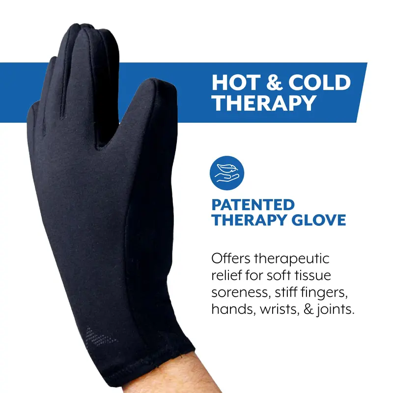 BrownMed Unisex Plain Polyester Dual Therapy Heat/Ice Glove - Patented Freezer Accessory to Keep Warm, Relieve Hand/Wrist Pain, Easy to Warm, Hand Wash Only