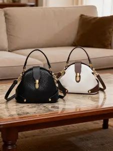 Women's single shoulder bag, high-end textured handbag with lychee grainVersatile Carrying Options Shoulder Across Body Hand Carry High Class Look Good Quality Match Any Outfit Office Party Travel Shining Appearance Affordable Price