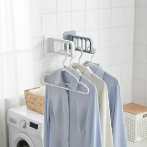 Foldable No-Drill Wall Hooks, Heavy Duty Adhesive Mount, Multi-Use Storage Rack for Keys, Towels, Clothes. Anti-Slip, Removable, Waterproof, Hidden Foldable Design, High-Strength Wall Gripper.