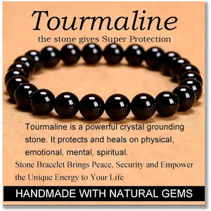 MASSIVE BEADS Handmade Yoga Stretch Elastic Bracelet Natural Stone Crystal Healing Power Energy Gifts for Unisex Adult 4mm 6mm 8mm 10mm