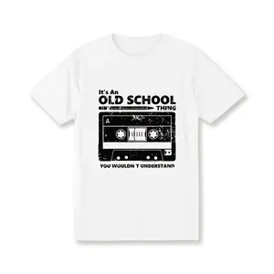 #TikTokShopRestock  Plus Size Men's Retro Graphic Cotton T-Shirt - "It's an Old School Thing" Vintage Cassette Tape Design, Soft Crew Neck, Casual Summer Tee, 100% Cotton, Machine Washable, Cotton T Shirts