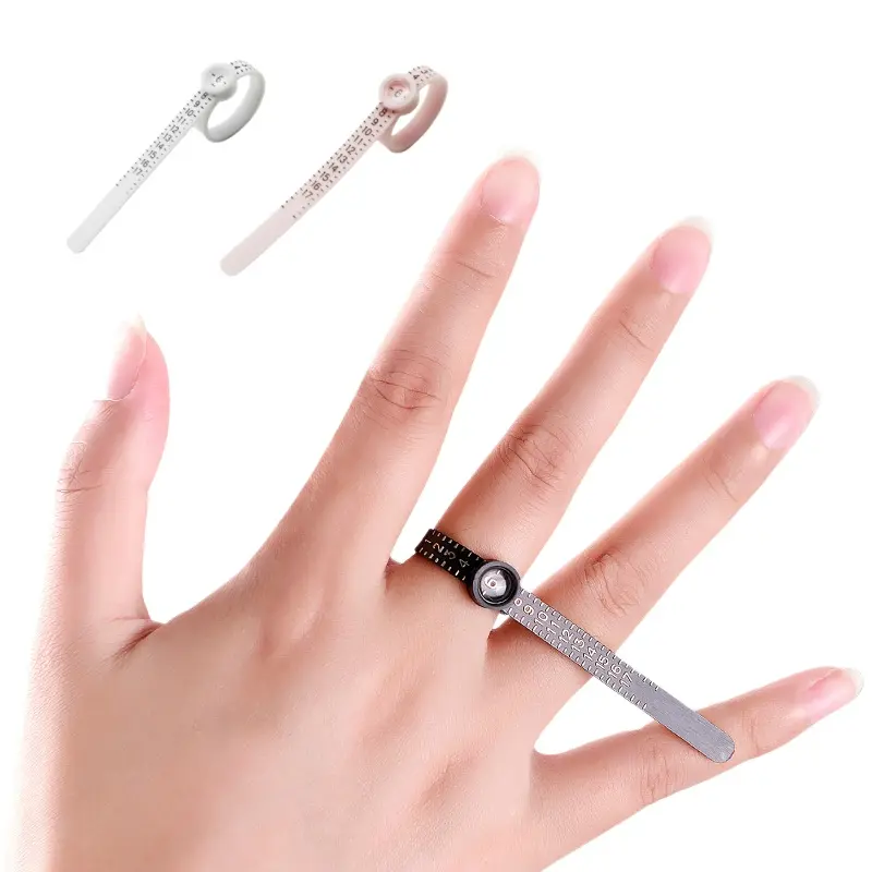 Ring Size Measuring Tool, Reusable Finger Size Gauge, Jewelry Sizing Tool with Magnifying Glass, Hand Measuring Tool, Soft Ruler, Jewellery-MM1