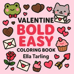 Valentine – Bold & Easy Coloring Book for Kids & Adults