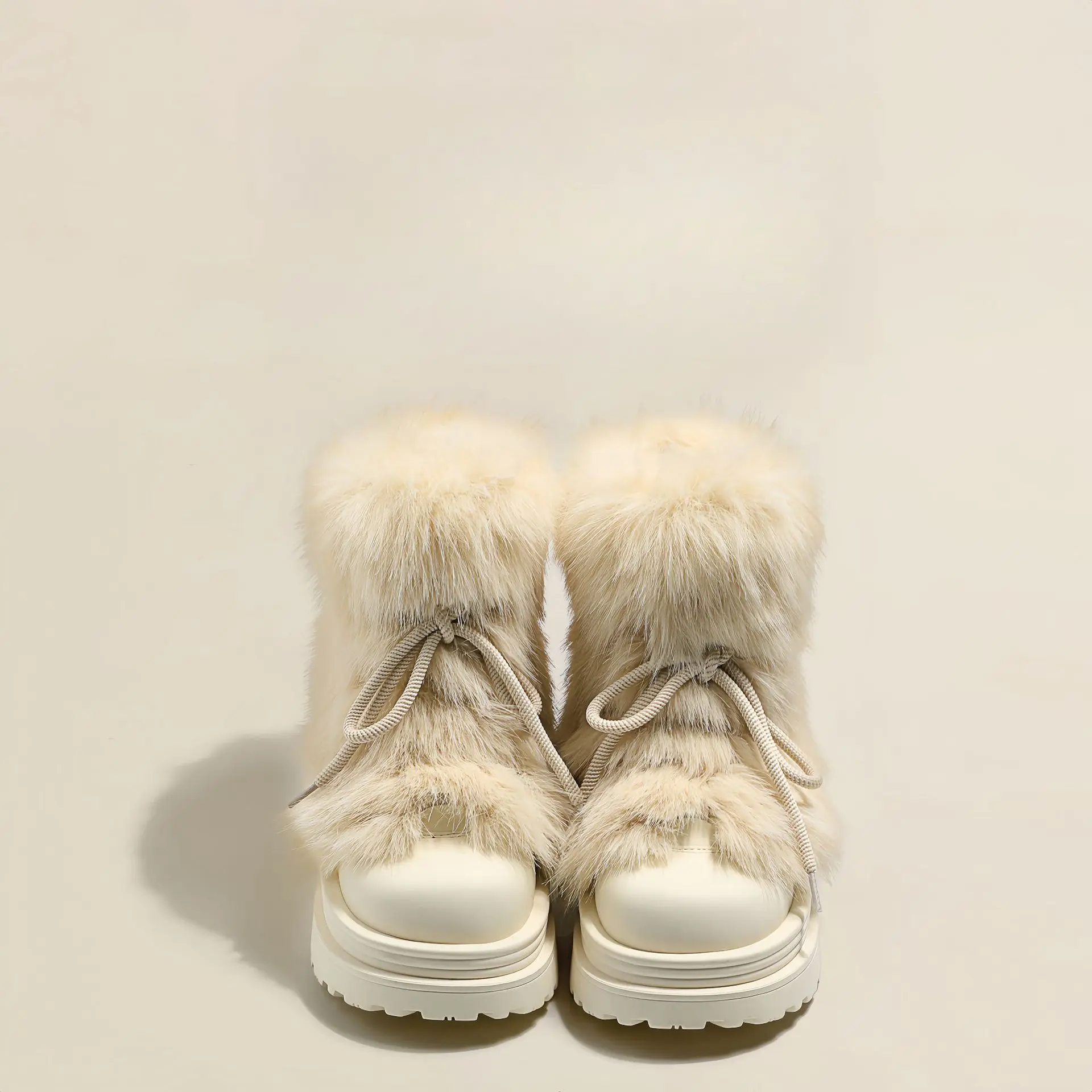 Women's Winter Warm Casual Round Toe Boots - EVA Upper, Soft Inner Layer, Cute Plush Collar, Ultra-Comfortable Microfiber Insole, Slip-Resistant Rubber Sole, Walking Shoe for Daily Use