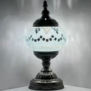 Bright Moonlight Colors: Artistic Mosaic Desk Lamp