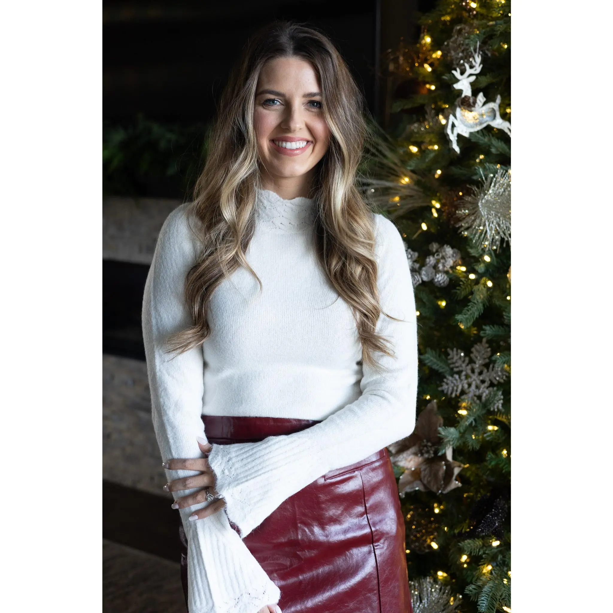Aria Lace Trim Sweater
