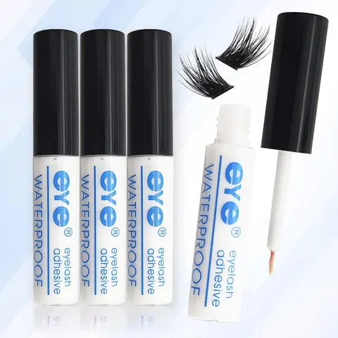 Waterproof Long Lasting White Eyelash Glue, 3 Counts/set Quick Drying Strong Hold Eyelash Extension Glue, Professional Eye Makeup Tool for Women