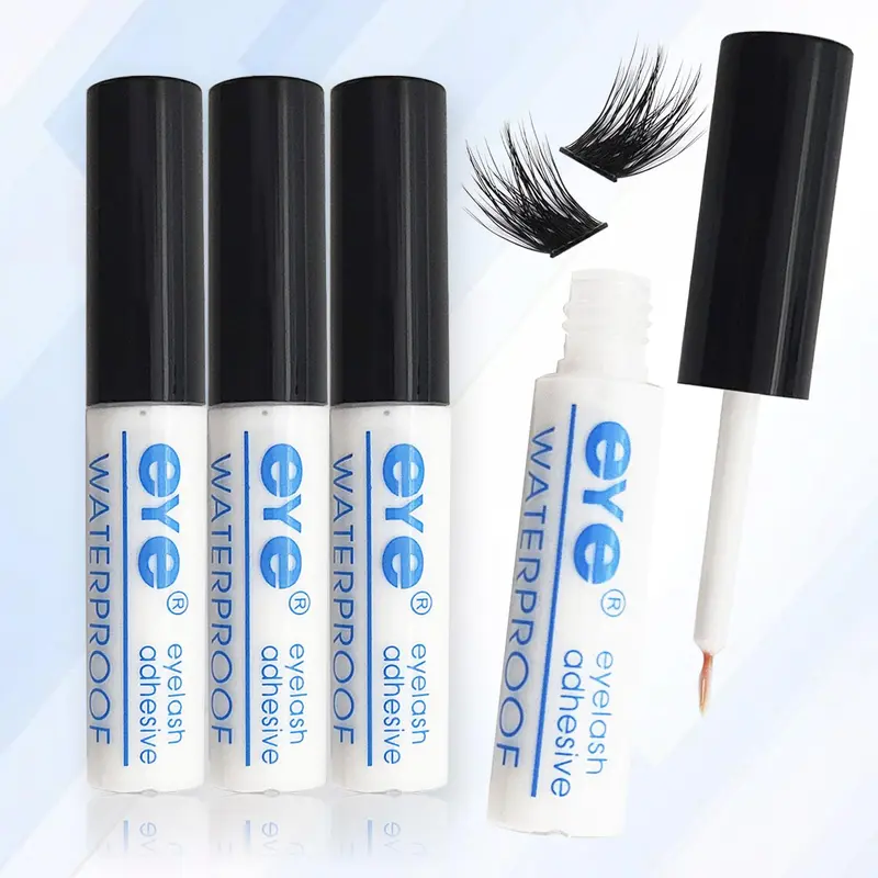 Waterproof Long Lasting White Eyelash Glue, 3 Counts/set Quick Drying Strong Hold Eyelash Extension Glue, Professional Eye Makeup Tool for Women