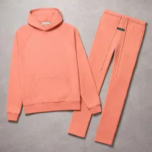22 Casual Sportswear Hoodie Set CORAL Essen-tialsS Loose Hoodie 192SU222052F Uncuffed Relaxed Sweatpant 130SU222042F