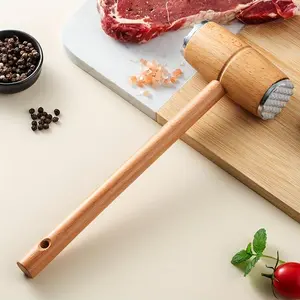 1pc Beech Wood Meat Tenderizer Hammer, Kitchen Household Solid Wood Steak Mallet, Meat Tenderizing and Tendon Breaking Tool, Meat Pounding Hammer, Meat Tenderizing Tool