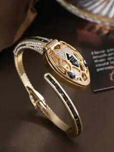 Fashion Snake Watch, Hollow Out Gemstone Design, Casual Quartz Watch, All Seasons, Perfect Gift for Mother's Day, Father's Day, Back-To-School