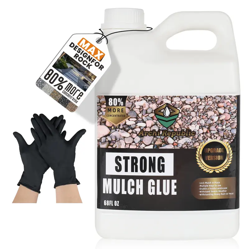 Archi Republic Heavy-Duty Mulch Glue 68oz Concentrate Non-Toxic Landscape Stone Glue for Garden and Landscape Projects