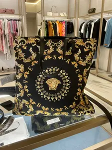 Pre-owned VERSACE FINAL SALE Tote Bags BRAND NEW Unisex Nylon Barroco Reversible Tote