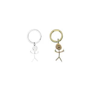 2-Pack Unisex Cartoon Figure Keychain Set, Stainless Steel Cute Key Ring, Durable Fashion Accessory for Men and Women for Everyday Use
