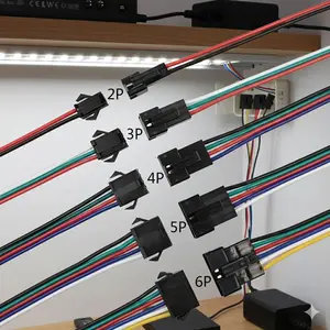 20 or 40-Pack LED Strip Connectors Kit, Universal Pins Male/Female Extender Cables for 3528 5050 RGB RGBW Multicolor Light Strips Accessories