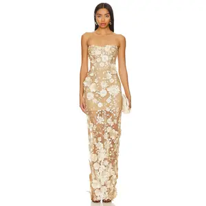 Bronx and Banco Jasmine Maxi Dress in Gold & Floral