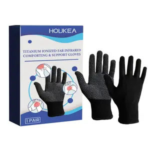 HouKea Arthritis Pain Relief Gloves with Gel Support - Compression Gloves for Carpal Tunnel, Wrist Thumb Pain & Swelling - Comfort Support for Typing, Office Work, Gaming - 1 Pair