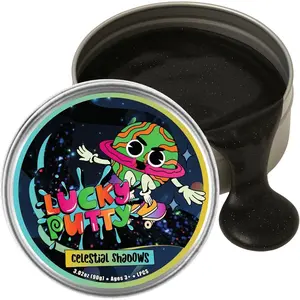 Celestial Shadows, Black Glitter Putty with Glow in Dark Sparkles, 3.2 oz