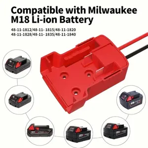 Milwaukee M18 Power Wheels Adapter Kit - 18V Lithium-ion Battery Conversion with Fuse, Switch, and Wire Terminals - Safe and Efficient Power Solution. 1 Piece