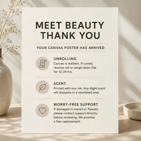 Art Posters & Home Decor Wall Prints After-Sales Warranty Certificate - Artistic Protection for Room Decoration, Secure Your Art Investment, Elevate Your Space, Worry-Free Support