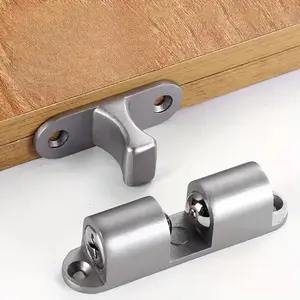 2pcs Magnetic Door Latch, Aluminum Alloy, No-Drill Installation, Strong Magnet, Collision-Proof, for Bedroom, Bathroom, Wardrobe, Cabinet, Industrial Hardware