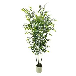 Tall UV Resistant Ficus Tree Artificial, Faux Ficus Tree with Realistic Smooth and Shiny Leaves, Fake Trees Indoor Outdoor for Home Office Living Room Bedroom Foyer Porch Decor