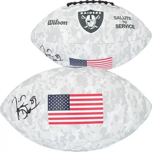 Tim Brown Oakland Raiders Autographed 2024 Salute To Service Wilson Football - Fanatics Authentic Certified