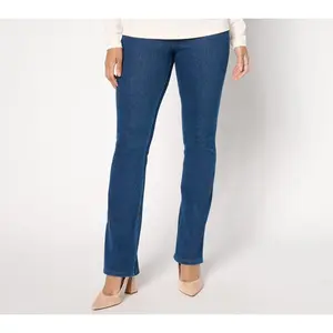 Women With Control Prime Stretch Denim Petite Boot Cut Pant