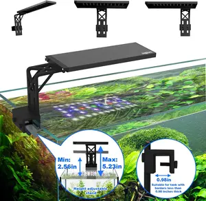 SEAOURA Clip On Aquarium Light for Plants 24/7 Cycle Fish Tank Lights with Timer Full Spectrum  Mode Auto On Off Adjustable Brightness and Height 20W 12inch for 12-20 inch Tank Brightness Fish Tank Light with for Planted Tank Aquatic Life  RGB Led