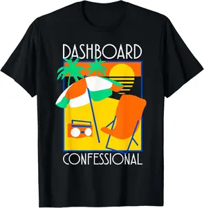 100% Cotton Dashboard Confessional - Vacation T-Shirt Black