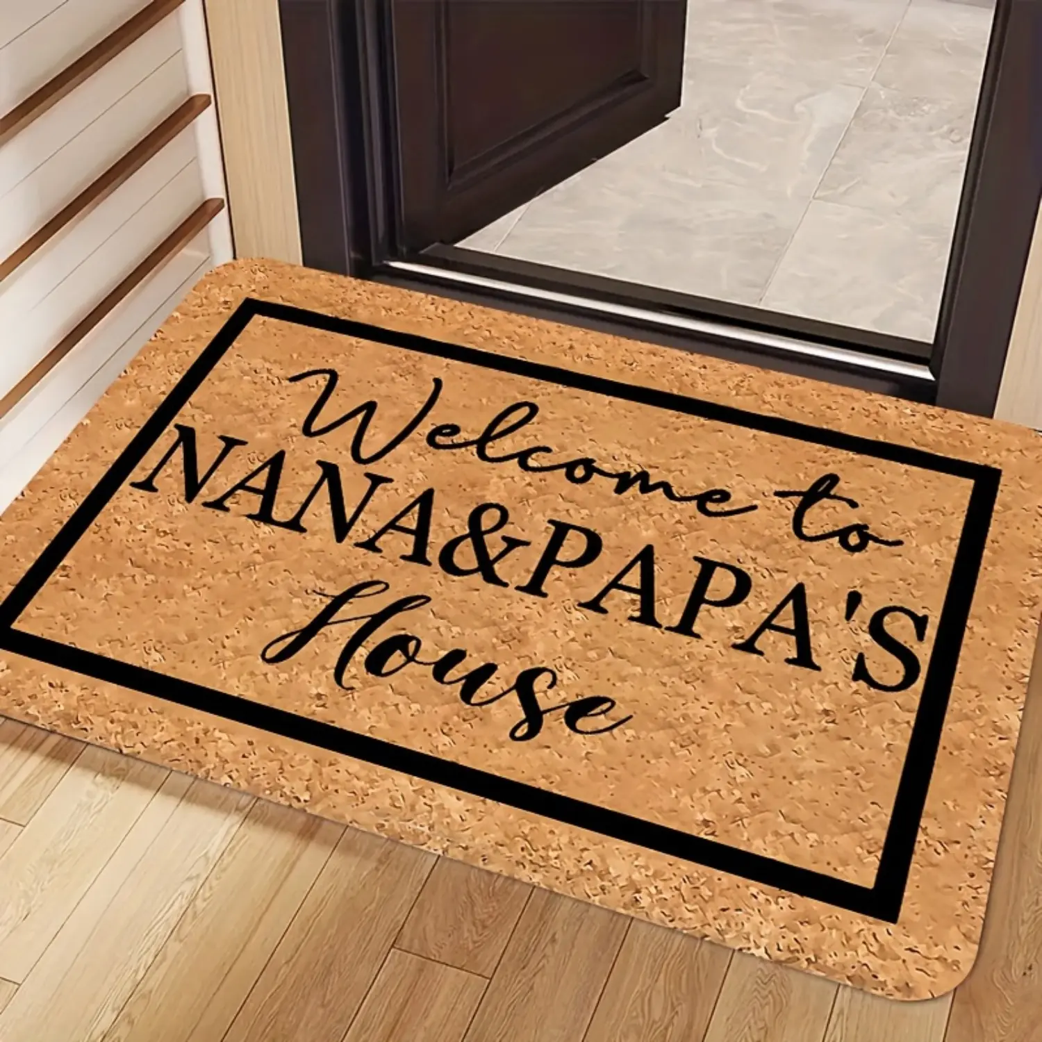 "Welcome To NANA&PAPA's House" Absorbent Doormat, Anti-Slip Mold-Resistant, Durable Soft Stone Mat, Easy To Clean, Perfect Gift for Grandparents, Suitable for Doorways, Bedrooms, Absorbent Doormats, Anti-Slip Mold-Resistant Doormats